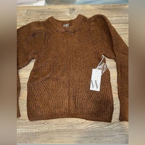 Worthington Tortoise Brown Crew Neck Ribbed Knit Sweater. Size XSmall - Picture 2 of 12